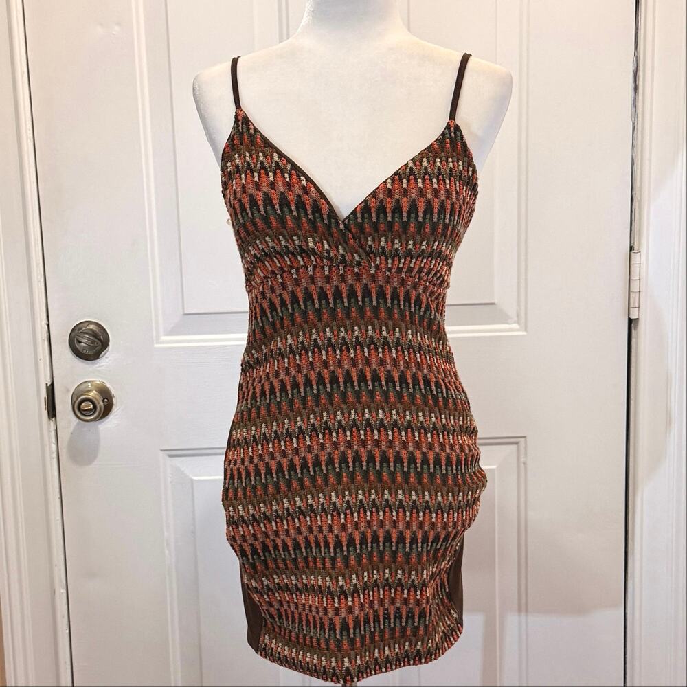 Voice of Insiders VOI_C Retro Chevron Knit Bodycon Mini Dress M